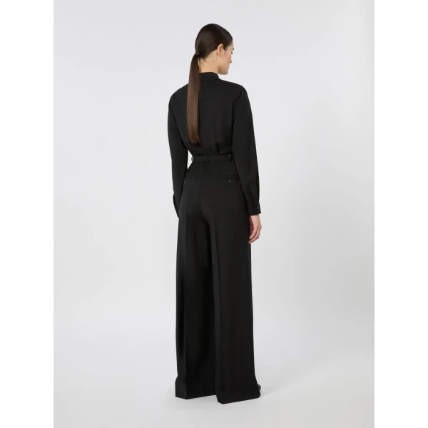 Max Mara Zigrino Pure Wool Jumpsuit in Black | Jumpsuit | Luxury Shoes 