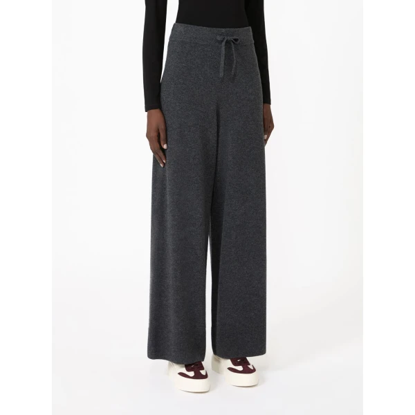 Max Mara Zinco Wool and Cashmere Knit Trousers in Dark Grey | Sweatpants | Luxury Shoes 