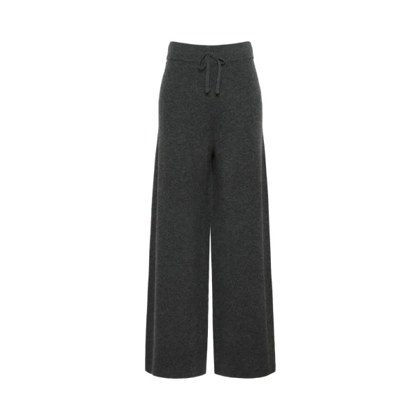 Max Mara Zinco Wool and Cashmere Knit Trousers in Dark Grey | Sweatpants | Luxury Shoes 