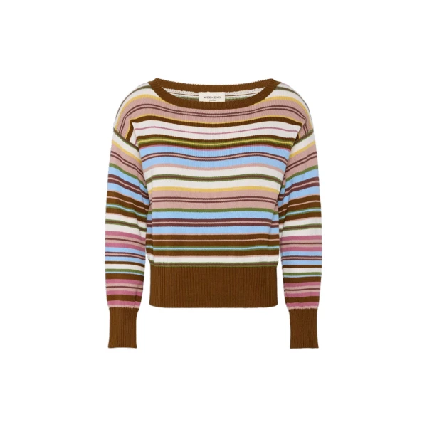 Max Mara Zinnia Cotton Boat-Neck Jumper in Multicolour | Sweaters | Luxury Shoes 