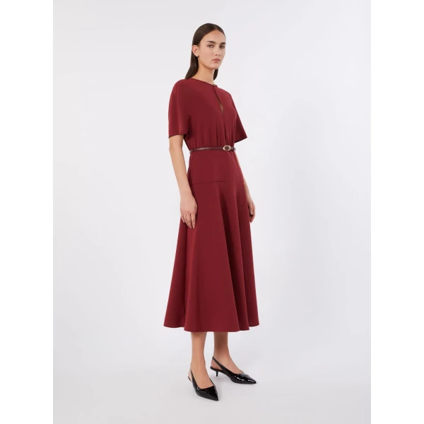 Max Mara Zorro Long Cady Gown in Ruby | Evening Gowns | Luxury Shoes 