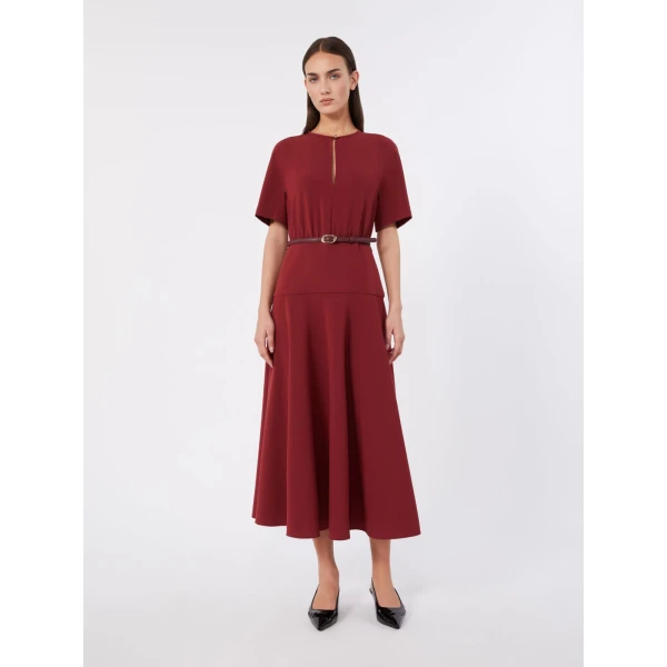 Max Mara Zorro Long Cady Gown in Ruby | Evening Gowns | Luxury Shoes 