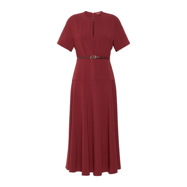 Max Mara Zorro Long Cady Gown in Ruby | Evening Gowns | Luxury Shoes 