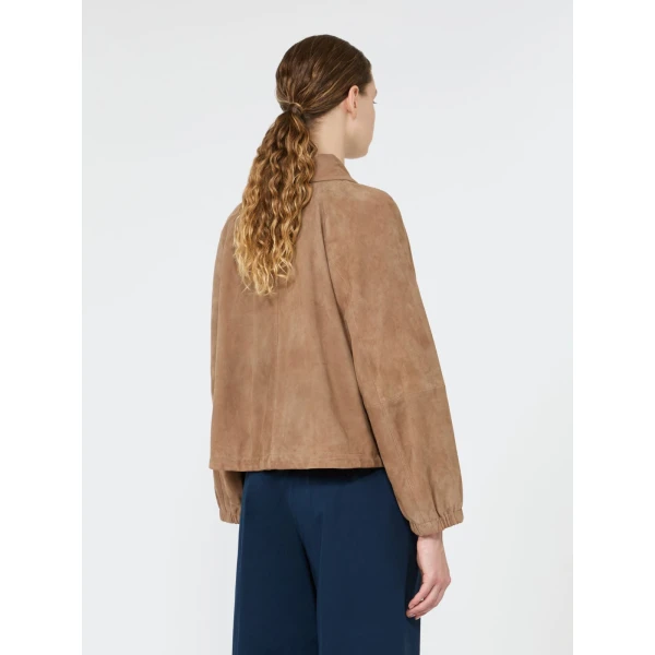 Max Mara Zuppa Suede Jacket in Beige | Leather Jackets | Luxury Shoes 