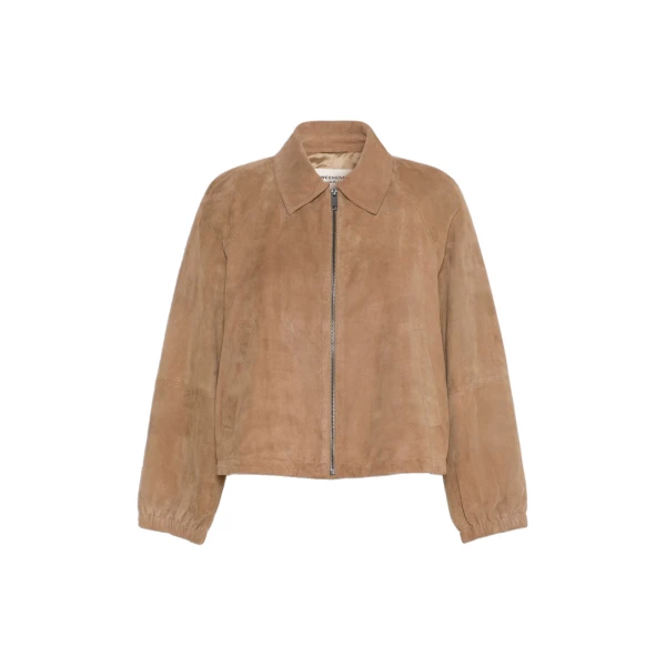 Max Mara Zuppa Suede Jacket in Beige | Leather Jackets | Luxury Shoes 