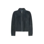 Max Mara Zuppa Suede Jacket in Navy | Leather Jackets | Luxury Shoes 