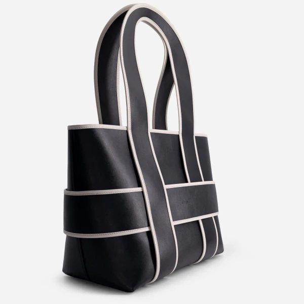 Mlouye Checker Tote XL in Black | Totes & Top-Handle Bags | Luxury Shoes 