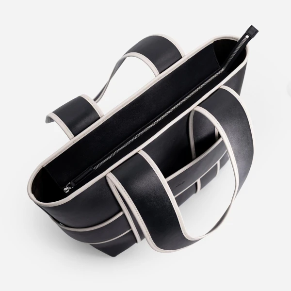 Mlouye Checker Tote XL in Black | Totes & Top-Handle Bags | Luxury Shoes 