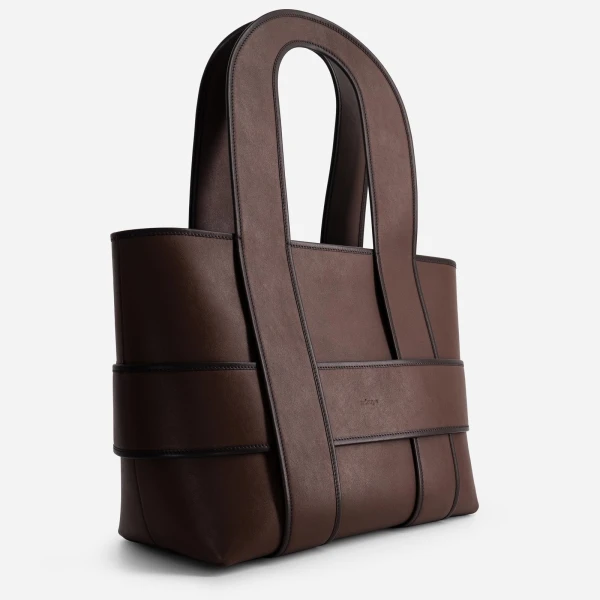 Mlouye Checker Tote XL in Espresso | Totes & Top-Handle Bags | Luxury Shoes 