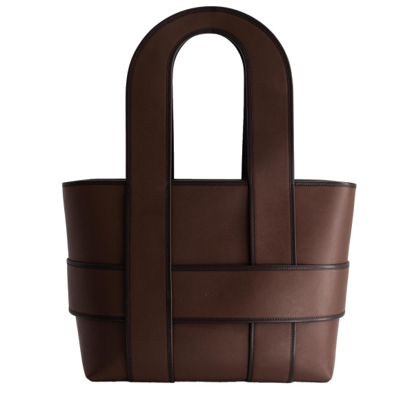 Mlouye Checker Tote XL in Espresso | Totes & Top-Handle Bags | Luxury Shoes 
