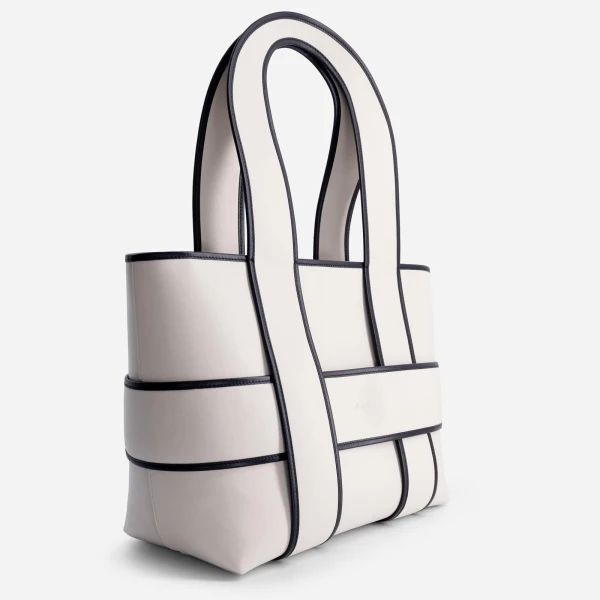 Mlouye Checker Tote XL in Off White | Totes & Top-Handle Bags | Luxury Shoes 