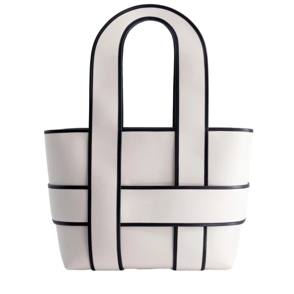 Mlouye Checker Tote XL in Off White | Totes & Top-Handle Bags | Luxury Shoes 