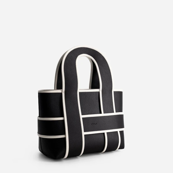 Mlouye Checker Tote in Black | Totes & Top-Handle Bags | Luxury Shoes 