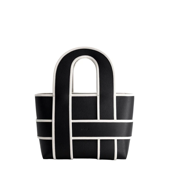 Mlouye Checker Tote in Black | Totes & Top-Handle Bags | Luxury Shoes 