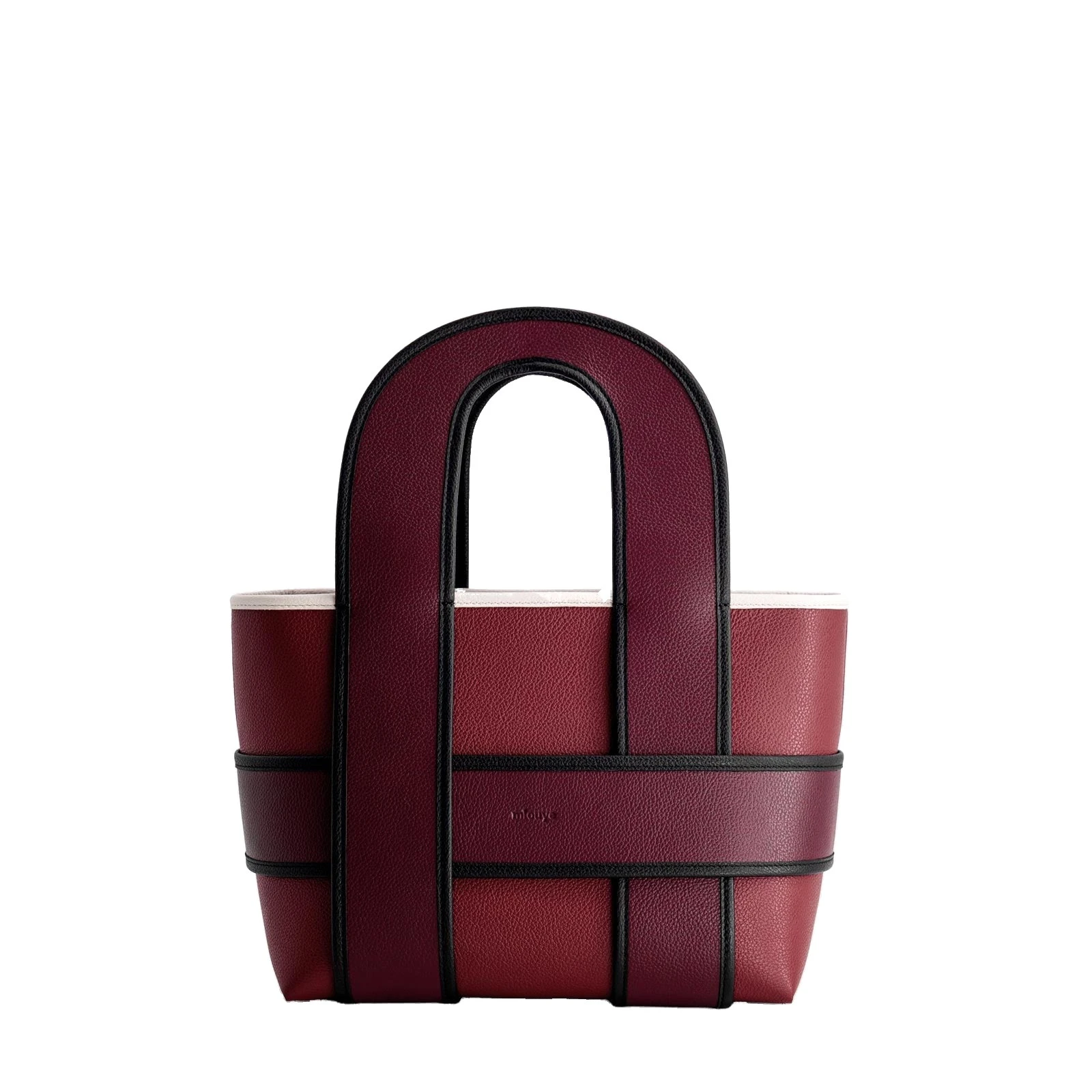 Mlouye Checker Tote in Bordeaux and Off White Mlouye Checker Tote in Bordeaux and Off White | Totes & Top-Handle Bags | Luxury Shoes