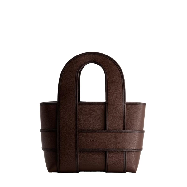 Mlouye Checker Tote in Espresso | Totes & Top-Handle Bags | Luxury Shoes 