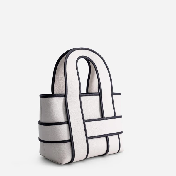 Mlouye Checker Tote in Off White | Totes & Top-Handle Bags | Luxury Shoes 