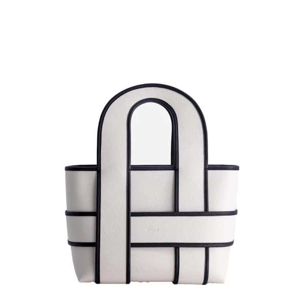 Checker Tote in Off White