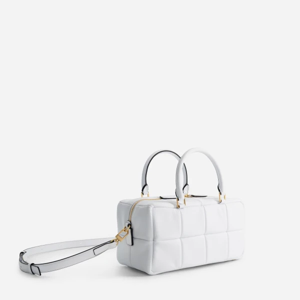 Mlouye Grid Bag in White | Shoulder & Crossbody Bags | Luxury Shoes 
