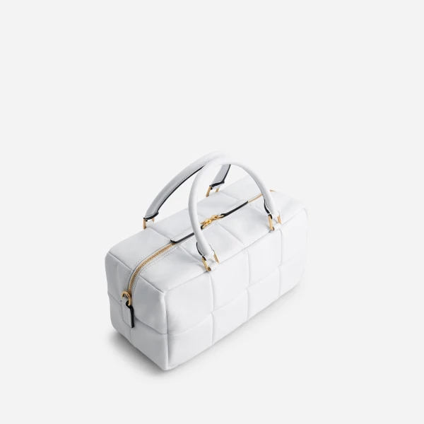 Mlouye Grid Bag in White | Shoulder & Crossbody Bags | Luxury Shoes 