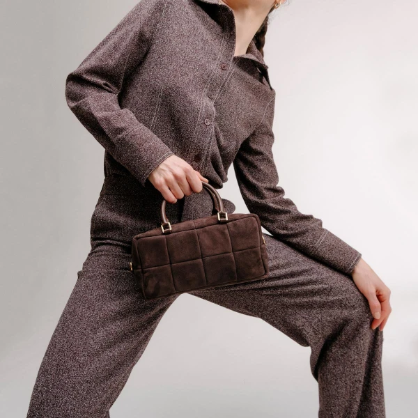 Mlouye Grid Bag in White | Shoulder & Crossbody Bags | Luxury Shoes 