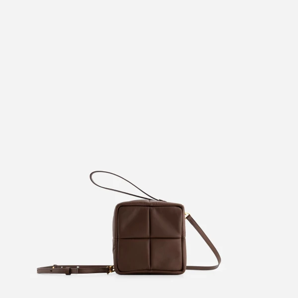 Mlouye Grid Clutch in Espresso | Clutch Bags | Luxury Shoes 