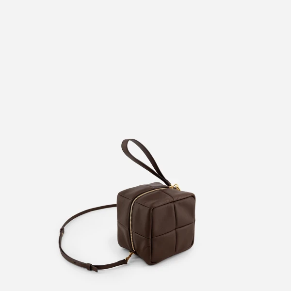 Mlouye Grid Clutch in Espresso | Clutch Bags | Luxury Shoes 