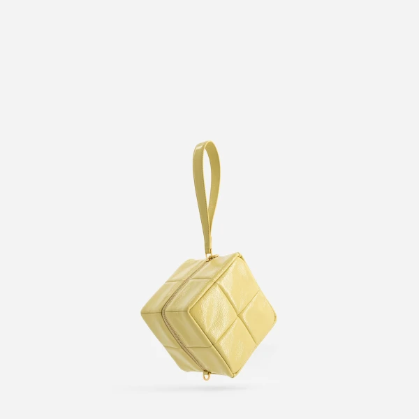 Mlouye Grid Clutch in Mermaid Yellow | Clutch Bags | Luxury Shoes 