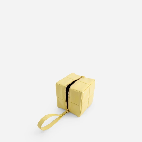 Mlouye Grid Clutch in Mermaid Yellow | Clutch Bags | Luxury Shoes 