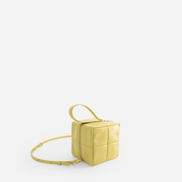 Mlouye Grid Clutch in Mermaid Yellow | Clutch Bags | Luxury Shoes 