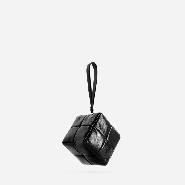 Mlouye Grid Clutch in Naplak Black | Clutch Bags | Luxury Shoes 