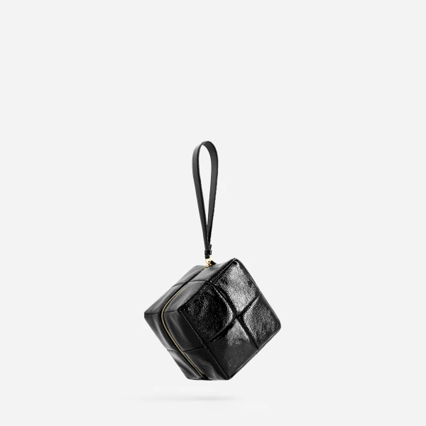 Mlouye Grid Clutch in Naplak Black | Clutch Bags | Luxury Shoes 