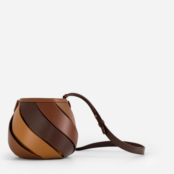Mlouye Helix Bag in Praline | Shoulder & Crossbody Bags | Luxury Shoes 