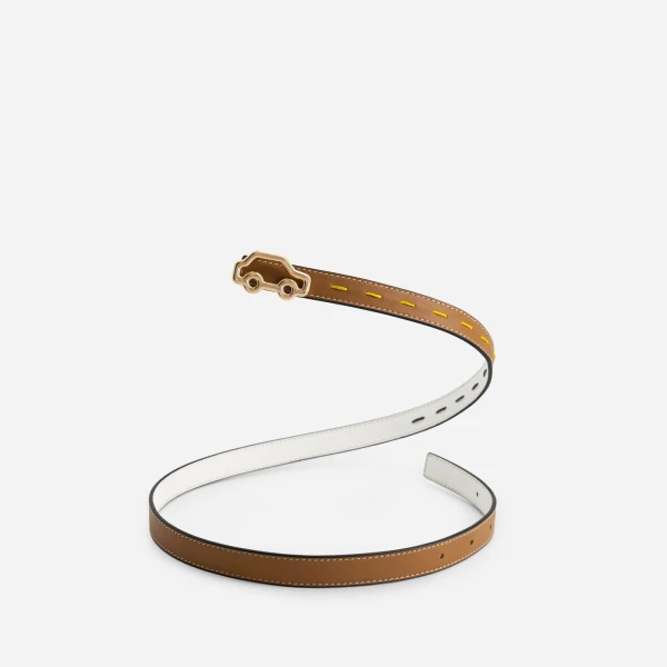 Mlouye Hit the Road Belt in Canyon and White with Gold Buckle | Belts | Luxury Shoes 