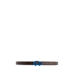 Mlouye Hit the Road Belt in Espresso and Bordeaux with Blue Buckle | Belts | Luxury Shoes 