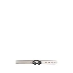 Mlouye Hit the Road Belt in Off White and Espresso with Black Buckle | Belts | Luxury Shoes 