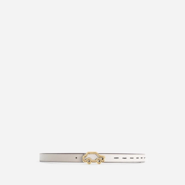 Mlouye Hit the Road Belt in Off White and Espresso with Black Buckle | Belts | Luxury Shoes 