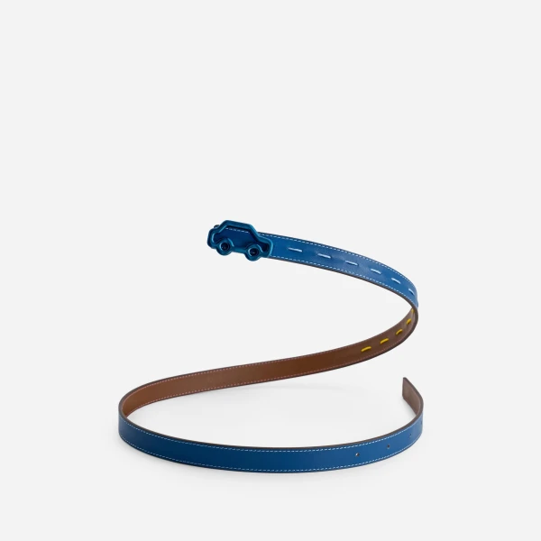 Mlouye Hit the Road Belt in Reef and Chocolate with Blue Buckle | Belts | Luxury Shoes 