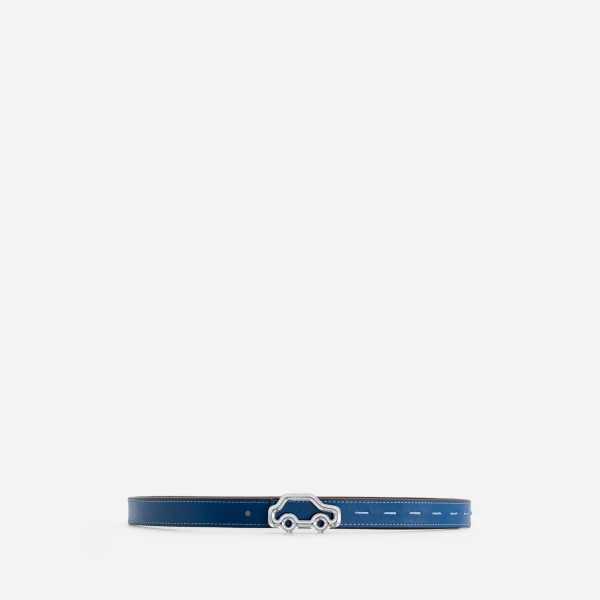 Mlouye Hit the Road Belt in Reef and Chocolate with Blue Buckle | Belts | Luxury Shoes 