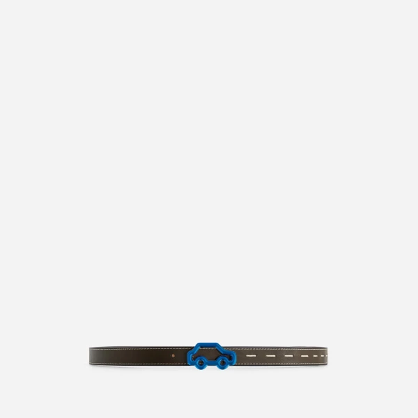 Mlouye Hit the Road Belt in Truffle Green and Canyon with Silver Buckle | Belts | Luxury Shoes 