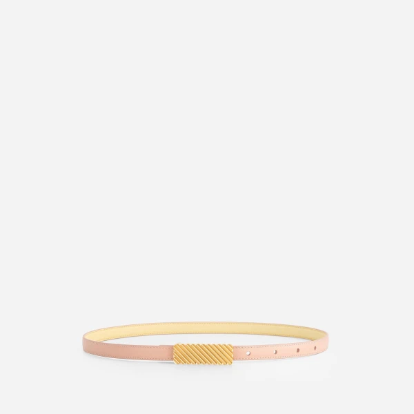 Mlouye Isla Belt in Butter with Gold Buckle | Belts | Luxury Shoes 