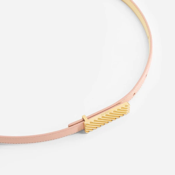 Mlouye Isla Belt in Butter with Gold Buckle | Belts | Luxury Shoes 