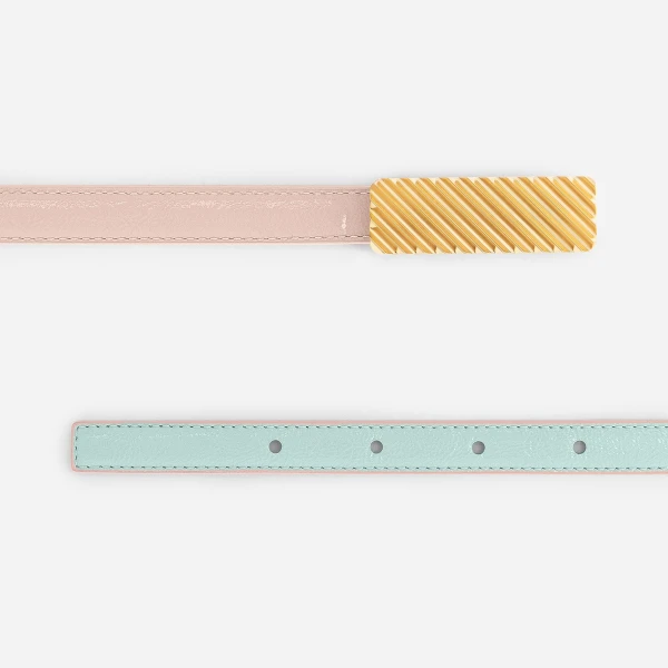 Mlouye Isla Belt in Mermaid with Gold Buckle | Belts | Luxury Shoes 