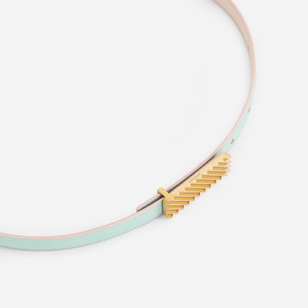 Mlouye Isla Belt in Mermaid with Gold Buckle | Belts | Luxury Shoes 