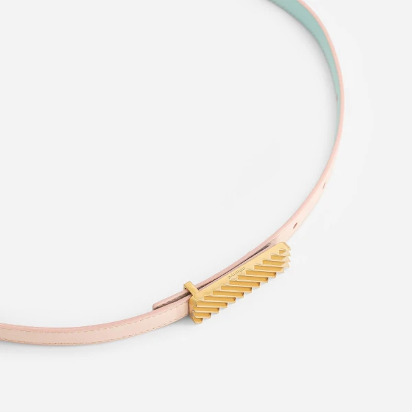 Mlouye Isla Belt in Mermaid with Gold Buckle | Belts | Luxury Shoes 