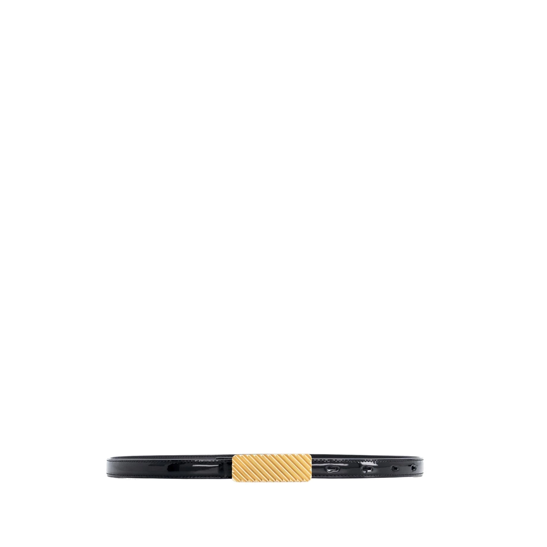 Mlouye Isla Belt in Patent Black with Gold Buckle Mlouye Isla Belt in Patent Black with Gold Buckle | Belts | Luxury Shoes