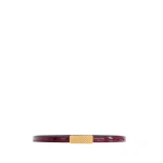 Mlouye Isla Belt in Patent Bordeaux with Gold Buckle | Belts | Luxury Shoes 