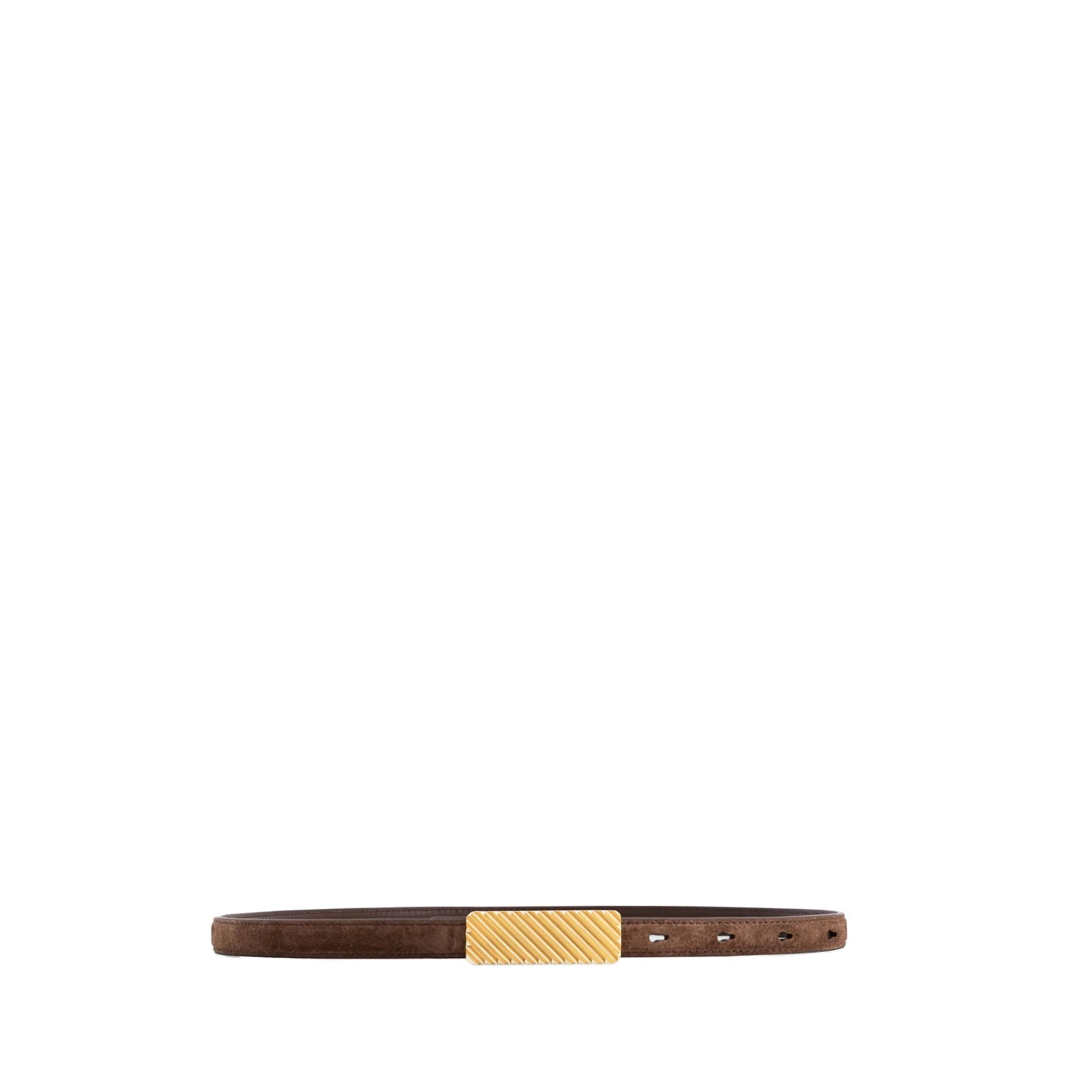 Mlouye Isla Belt in Suede Espresso with Gold Buckle Mlouye Isla Belt in Suede Espresso with Gold Buckle | Belts | Luxury Shoes