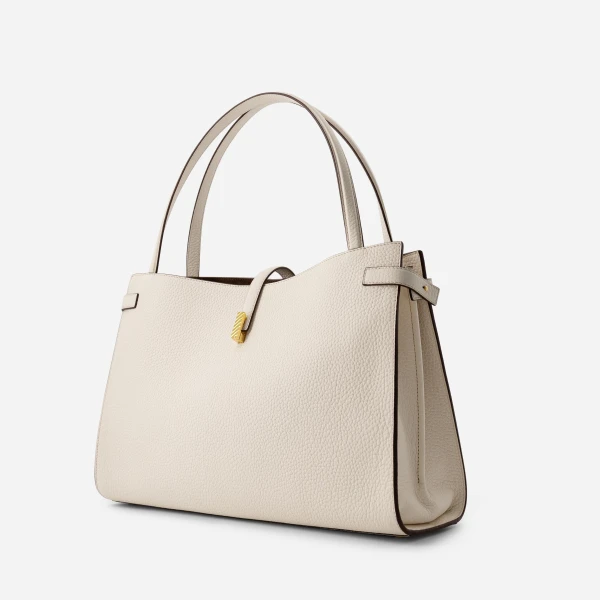 Mlouye Isla Tote in Grained Cream | Totes & Top-Handle Bags | Luxury Shoes 