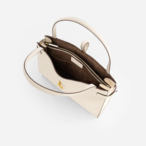 Mlouye Isla Tote in Grained Cream | Totes & Top-Handle Bags | Luxury Shoes 